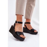 Boto Wedge Heeled Women's Sandals Black Efrina | Shoptok.si