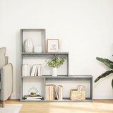 Pregrada regal za knjige 3 razine sivi 123x29x123 cm drveni | Eponuda.ba