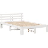  Krevetna konstrukcija Bijelo 120 x 200 cm Čvrsto borovo drvo Bijela 209 x 124 x 66 cm | Shoptok.si