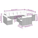  13-dijelni set vrtnih sofa s jastucima poliratan crni | shoptok.hr
