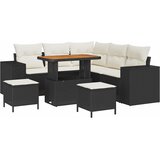  Sjedeća garnitura za vrt 8 kom. Crna poliratan 200 x 200 x 85 cm | shoptok.hr