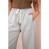 Kesi Włoski Butter trousers tied at the waist Grey melange | shoptok.hr