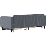 vidaXL Izvlečna dnevna postelja s predali temno siva 90x200 cm žamet | Shoptok.si