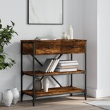 Maison Chic konzolna miza - miza ob steni dimljen hrast 75x34,5x75 cm inženirski les, (21786192) | Shoptok.si