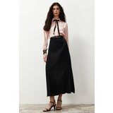 Trendyol Black Satin Woven Skirt cene