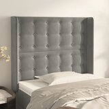  Uzglavlje s ušima svjetlosivo 83x16x118/128 cm baršunasto | shoptok.hr