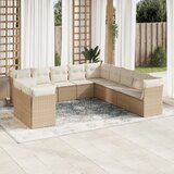 Maison Chic Seti vrtnega pohištva - Vrtna garnitura - Vrtni pohištvo set 11-delna z blazinami bež poli ratan, (21809274) | Shoptok.si