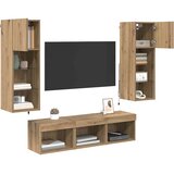 TV zidne jedinice Zidne 5 pcs Crni hrast Konstruirano drvo | Eponuda.com