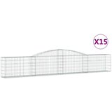  Obokana gabionska košara 15 kosov 400x30x60/80cm cinkano železo, (20954826) | Shoptok.si