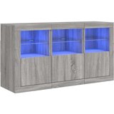 vidaXL Komoda z LED lučkami siva sonoma 123x37x67 cm | Shoptok.si
