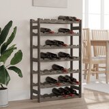 vidaXL stojalo za vino za 42 steklenic siva trdna borovina | Shoptok.si