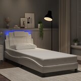  Okvir kreveta Viana s LED-om bez madraca bijeli 90 x 190 cm | shoptok.hr