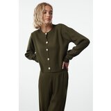 Trendyol Khaki Crop Cardigan-Pants Knitwear Bottom-Top Set | Shoptok.si