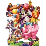 Swing - Čestitka 3D - Swing, Animal Party