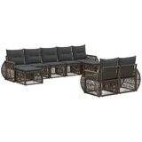 vidaXL Vrtna sedežna garnitura 9 pcs Siva in temno siva poli ratan, (5000270302) | Shoptok.si