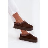 Boto Low Women's Snow Boots with Embroidery on Platform Chocolate Narirya | Shoptok.si