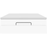 vidaXL Otomanski posteljni okvir z vzmetnico bel 140x200 cm um. usnje | Shoptok.si