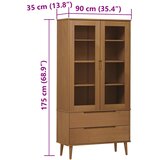  Vitrina MOLDE smeđa 90 x 35 x 175 cm od masivne borovine | Eponuda.ba