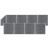 vidaXL set WPC ograda 8 kvadratnih + 1 kosa 1484 x 186 cm sivi | shoptok.hr