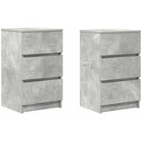 vidaXL Nočne omarice s 3 predali 2 kosa betonsko siva 39x35x65 cm, (21828771) | Shoptok.si
