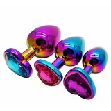 SuperLove Heart Jewel Butt Plugs Training Kit Multicolor Cene