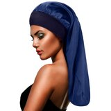 INF Satenska kapa za dolge lase, kapa za spanje s širokim robom za nego las NavyBlue, (21749052) | Shoptok.si