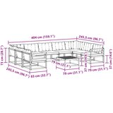  Set vanjskih sofa s jastukom 10 pcs Bijela i crna | shoptok.hr