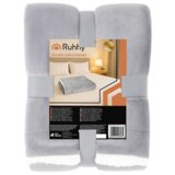 Ruhhy 26293 dvostranska topla odeja 150 × 200 cm – svetlosiva, Sherpa | Shoptok.si