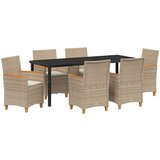 vidaXL set od 7 komada vrtnih stolica s jastučićima bež poli ratan | shoptok.hr