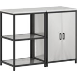 vidaXL Kuhinjski set za pohranu 2 pcs Srebrna 120 x 50 x 92 cm | shoptok.hr