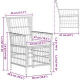  Vrtne stolice 2 kom. Crna PE ratan, čelik i poliester | shoptok.hr
