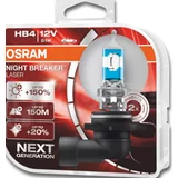 Osram 12V Žarnica 9006NL-HCB DUO-Pack 12V 51W HB3 P22D Night Breaker LASER next generation 2 x HB4 par +150%