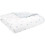 Bianca Bijeli/plavi pamučan prošiven dječji pokrivač 135x190 cm Mini Star & Stripes – Cijene