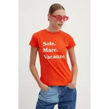 Drivemebikini Kratka majica Sole Mare Vacanze ženska, oranžna barva