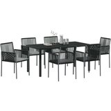 vidaXL Set 4 Črna, svetlo siva PE ratan, pena, blago 54 x 60.5 x 83.5 cm | Shoptok.si
