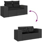 vidaXL Vrtna sedežna garnitura z blazinami 9-delna črn ratan/akacija | Shoptok.si