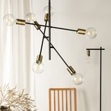  ONLI - Visilica na sajli CROSS 6xE27/22W/230V crna/mesing | Eponuda.com