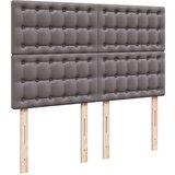 vidaXL Otomanski posteljni okvir z vzmetnico siv 140x200 cm um. usnje | Shoptok.si