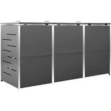  Trojna lopa za smetnjak 207x77,5x115 cm nerjaveče jeklo, (20753229) | Shoptok.si