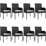  9-dijelni vrtni blagovaonski set s jastucima crni od poliratana | shoptok.hr