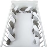 Bubaba Ogradica pletenica za krevetić, 235x15 cm sivo-bijela Cene