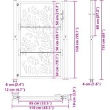  Vrtna vrata crna 100x150 cm čelični valoviti dizajn | shoptok.hr
