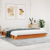 Maison Chic Posteljni okvir - Dvoposteljna postelja - Zakonska postelja brez vzmetnice vošč. rjav 180x200 cm borovina-J4574, (21775045) | Shoptok.si