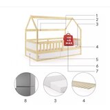 Molarem Home Drveni dječji krevet Smart 2 House s kliznom ladicom - 160x80 - bukva | shoptok.hr