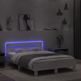  Okvir za krevet s uzglavljem i LED svjetlima bijeli 120x190 cm | shoptok.hr