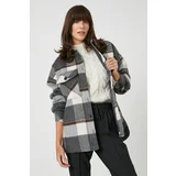 Koton Women's Gray Plaid Jacket