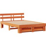  Krevetna konstrukcija s ladicama s uzglavljem s pohranom Voštano smeđa 140 x 200 cm | shoptok.hr