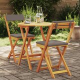vidaXL 3 komada sklopivi bistro set s jastučićima od čvrstog drva akacije | shoptok.hr