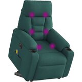 vidaXL Električni masažni naslanjač s funkcijo vstajanja temno zelen | Shoptok.si