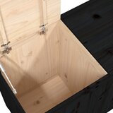  Kutija za rublje crna 88,5x44x66 cm od masivne borovine | shoptok.hr